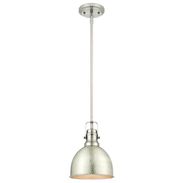 Westinghouse Pendant 60W Mini Madras Hammered, Brushed Nickel Dome Shade 6345500 - main
